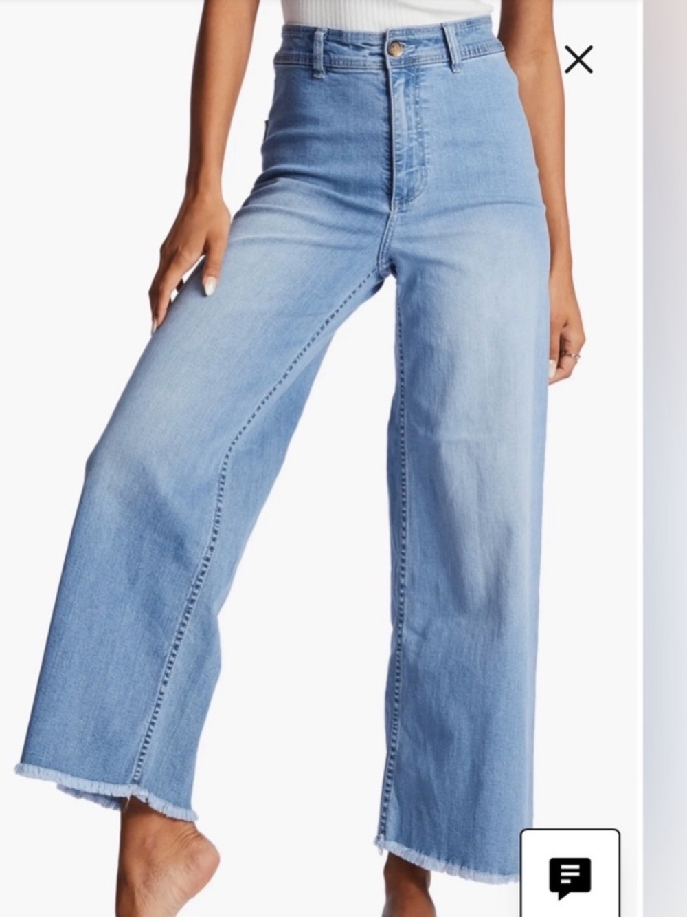 Billabong Free Fall Light Blue High-Waisted Wide Leg Jeans